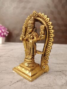 Brass Lord Murugan With Arch Statue | Subramanya Swamy Standing With Vel Handcrafted Idol 5”