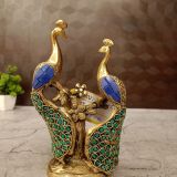 brass-peacock-sitting-stem-pooja-gift-vgocart-coimbatore-india