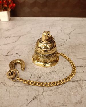 Brass Hanging Bell Small 27″