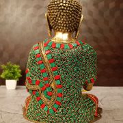 Brass Buddha stone work 12″