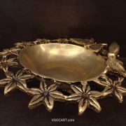 Brass Butterfly Uruli With Flower Design 3″