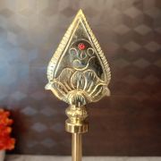 Buy Brass Vel With Red Stone 12″ For Pooja