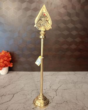 Buy Brass Vel With Red Stone 12″ For Pooja