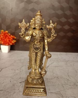 Brass Vishnu Statue – 8.2″