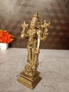 Brass Vishnu Statue – 8.2″