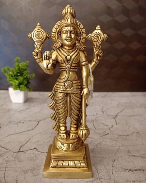 Buy Brass Vishnu Statue For Pooja & Antique Finish 8.5″