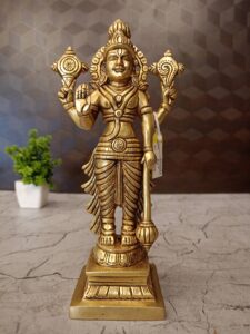 Buy Brass Vishnu Statue For Pooja & Antique Finish 8.5″