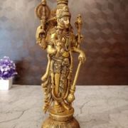 Brass Maha Vishnu | Lord Vishnu Pure Brass Standing Statue 12.5”