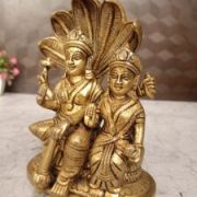 Brass Lord Vishnu and Lakshmi on Snake or Sheshnag Idol- 6.5″