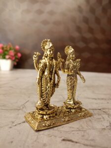 Brass Fine Art Vishnu Lakshmi 3″