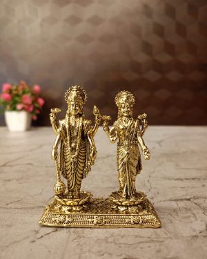 Brass Fine Art Vishnu Lakshmi 3″