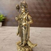Brass Fine Art Murugan Idol Standing On Lotus 5″