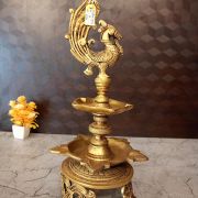 Brass Annam Five Face Two Layer Kuthu Vilakku 16″