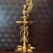 Buy Brass Two Layer of Peacock Lamp with 12 Wicks 20″
