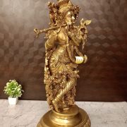 Brass Lord Krishna idol Superfine Golden finish 25.5″