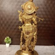 Brass Lord Krishna idol Superfine Golden finish 25.5″