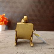 Brass Chair Ganesha Statue 3″
