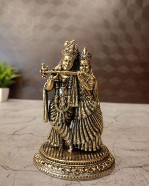 Brass Fine Art Radha Krishna Idol 5″
