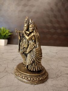 Brass Fine Art Radha Krishna Idol 5″