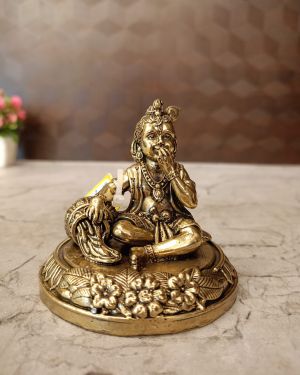 Buy Brass Fine Art Vennai Krishna Statue 3″
