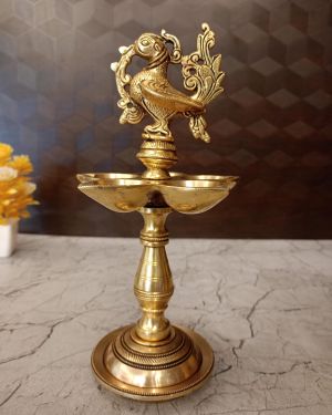 Brass Five Face Anna Kuthu Vilakku For Pooja 10″