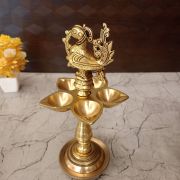 Brass Five Face Anna Kuthu Vilakku For Pooja 10″
