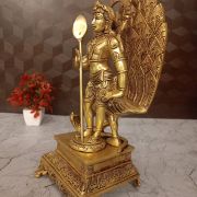 Lord Murugan with Peacock Brass Statue 12″