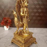 Lord Murugan with Peacock Brass Statue 12″