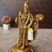 Brass Murugan With Peacock Statue 7″