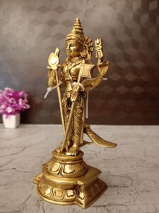 Brass Thiruchendur Murugan Idol 9″