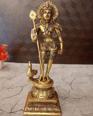Brass Palani Murugan Statue 11″ Pure And Antique Finish