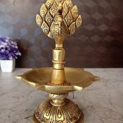 brass-peacock-five-face-diya-pooja-gift-vgocart-coimbatore-india