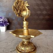 Buy Brass Peacock With 7 face Diya