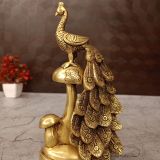 brass-peacock-with-mushroom-idol-pooja-gift-home-decor-vgocart-coimbatore-india