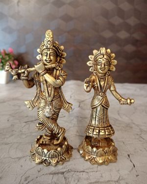 Buy Brass Radha Krishna Statue 6″ For Pooja