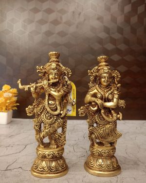 Brass RadhaKrishna Pair Idol – 9”
