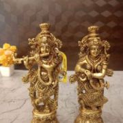 Brass RadhaKrishna Pair Idol – 9”