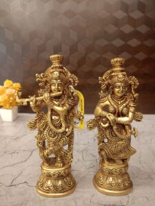 Brass RadhaKrishna Pair Idol – 9”
