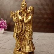 Brass Designer Antique Finish Radha Krishna Pair Idol- 8″