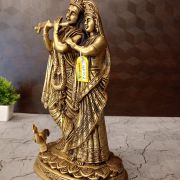 Brass Radha Krishna Statue For Wedding Gift & Home Decor 11.5″