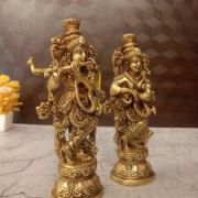 Brass RadhaKrishna Pair Idol – 9”