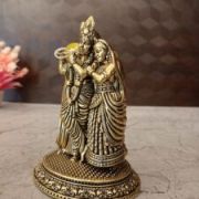 Brass Round Base Fine Art Radha krishna Statue For Wedding Gifts 6″