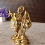 Brass Radha Krishna Statue For Wedding Gifts 5″