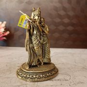 Brass Round Base Fine Art Radha krishna Statue For Wedding Gifts 6″