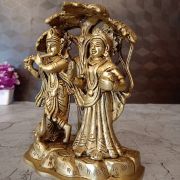 Buy Brass Radha Krishna With Tree Statue 7.5″