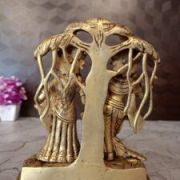 Buy Brass Radha Krishna With Tree Statue 7.5″
