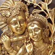 Brass Superfine Radha Krishna Wall Mount 14″