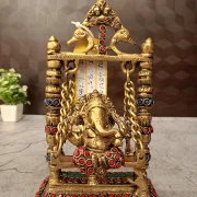 brass-swing-ganesha-with-stone-finish-idol-pooja-gift-vgocart-coimbatore