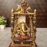 brass-swing-ganesha-with-stone-finish-idol-pooja-gift-vgocart-coimbatore