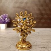 Brass RadhaKrishna Under Tree 3.5″